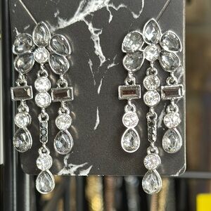 Elegant Silver Chandelier Earrings